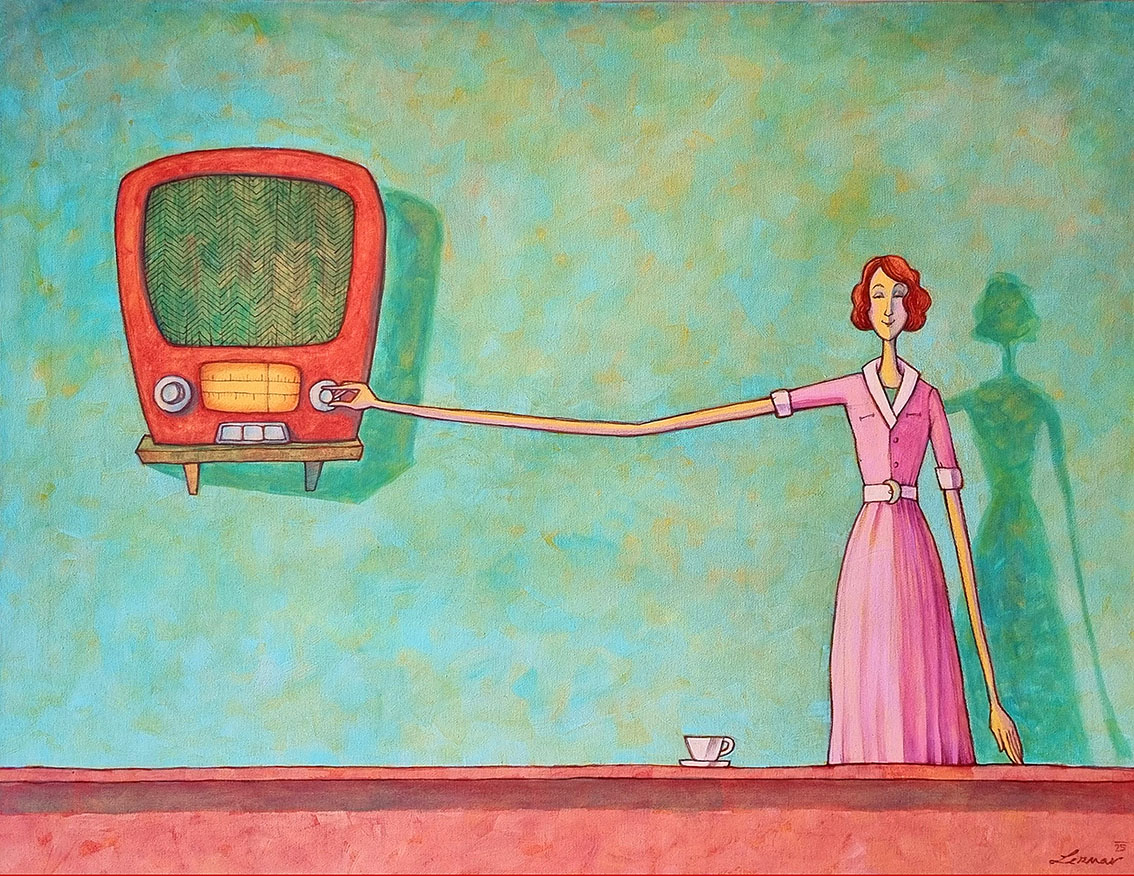 Dobré naladění, akryl + olej na plátně 70 x 90 cm